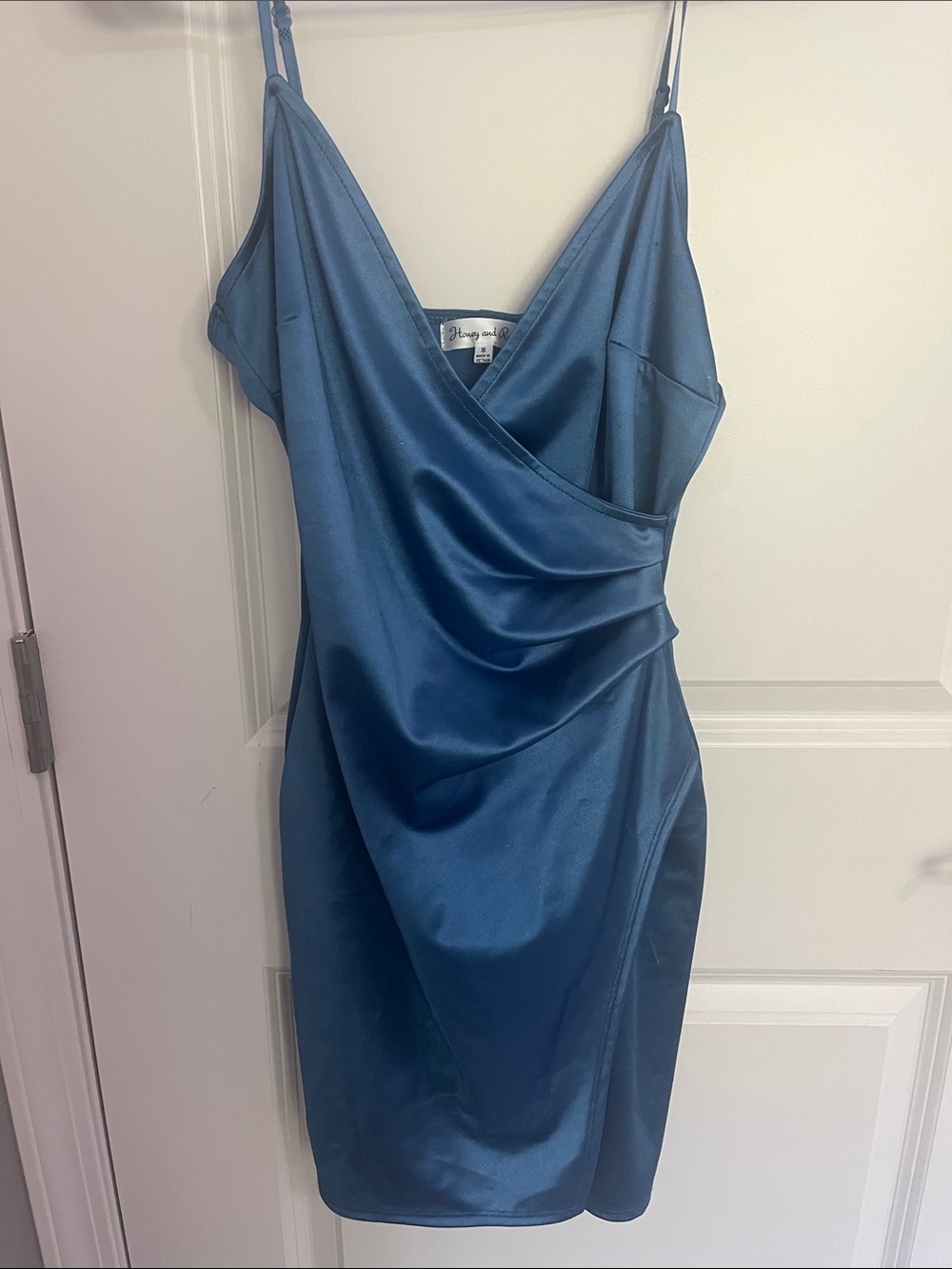 Blue cross top fitted dress